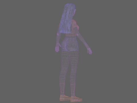 Anime Basic girl V30379 3D Model