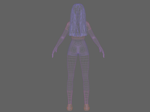Anime Basic girl V30379 3D Model