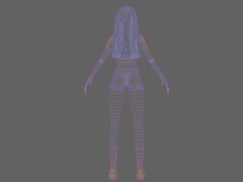 Anime Basic girl V30379 3D Model