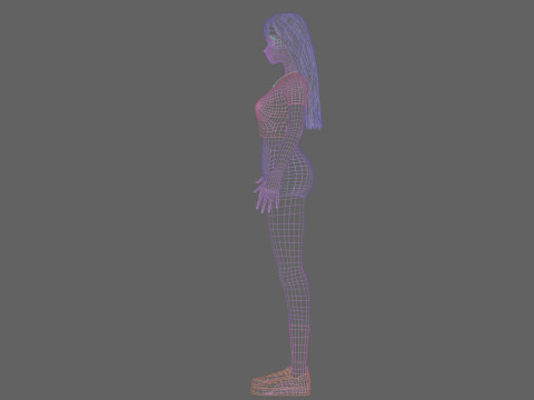 Anime Basic girl V30379 3D Model