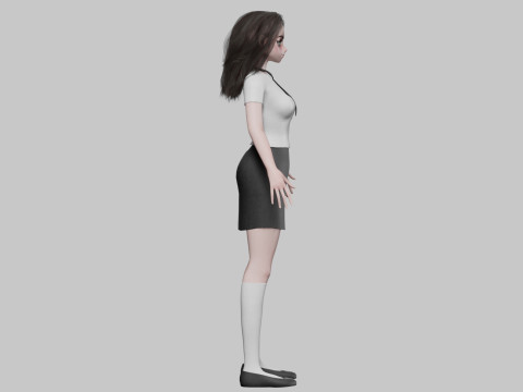 Anime Beautiful girl V32484 Model 3D