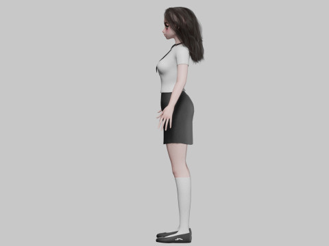 Anime Beautiful girl V32484 Model 3D
