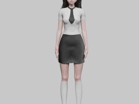 Anime Beautiful girl V32484 Model 3D
