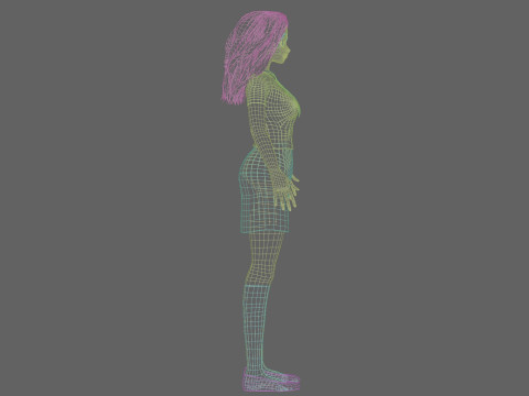 Anime Beautiful girl V32484 Model 3D