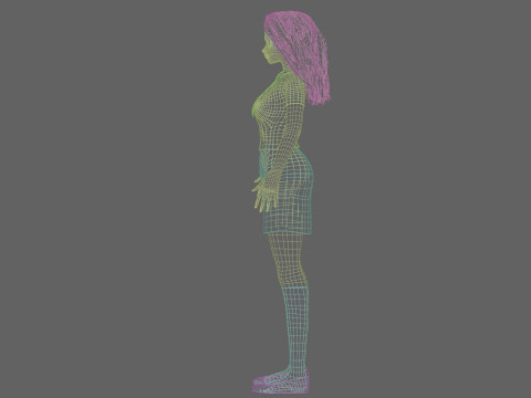 Anime Beautiful girl V32484 Model 3D