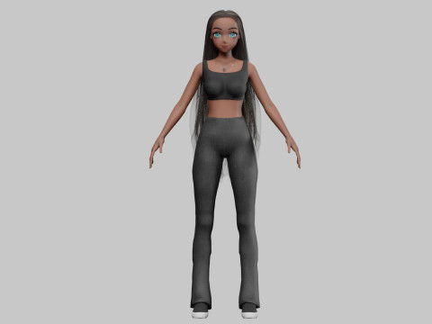 Anime Cartoon girl V31613 3D Model