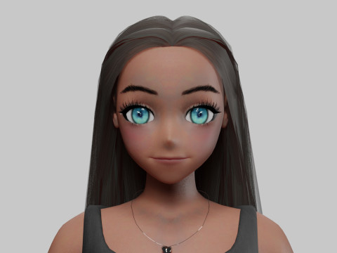 Anime Cartoon girl V31613 3D Model