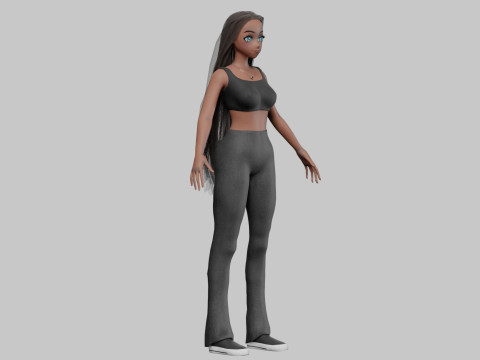 Anime Cartoon girl V31613 3D Model