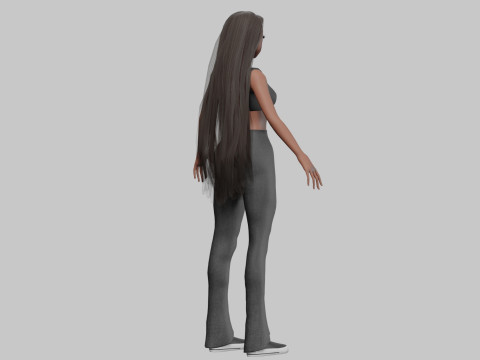 Anime Cartoon girl V31613 3D Model