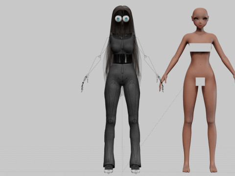 Anime Cartoon girl V31613 3D Model
