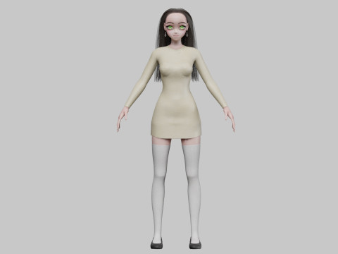 Anime classic girl V30180 3D Modell