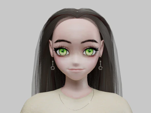 Anime classic girl V30180 3D Model
