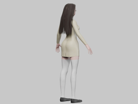 Anime classic girl V30180 3D Modell