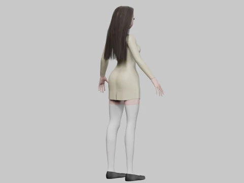 Anime classic girl V30180 3D Model