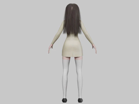 Anime classic girl V30180 3D Model