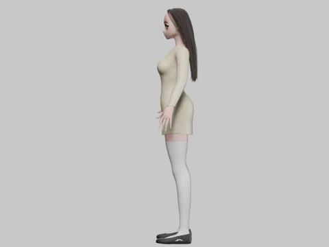 Anime classic girl V30180 3D Modell