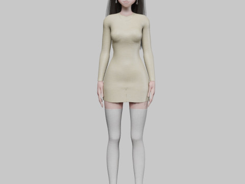 Anime classic girl V30180 3D Modell