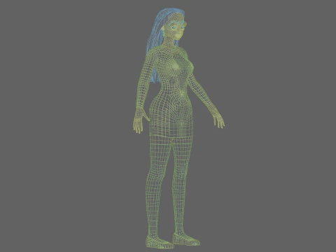 Anime classic girl V30180 3D Model