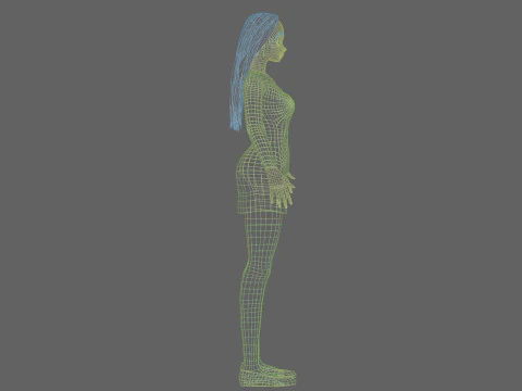 Anime classic girl V30180 3D Model