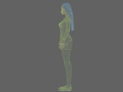 Anime classic girl V30180 3D Model