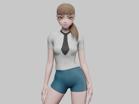Anime cool girl V25353 Modèle 3D