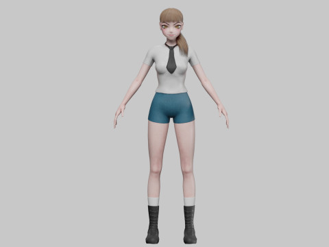 Anime cool girl V25353 3D Modell
