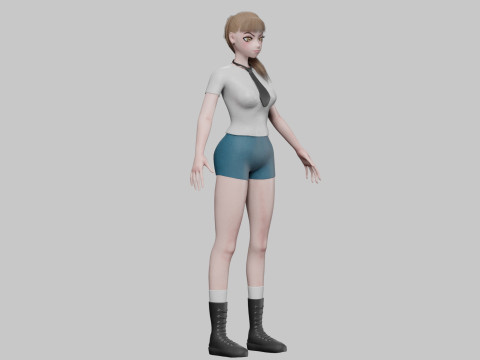 Anime cool girl V25353 3D Modell
