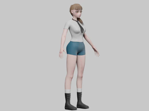 Anime cool girl V25353 3D Model