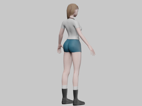 Anime cool girl V25353 3D Modell