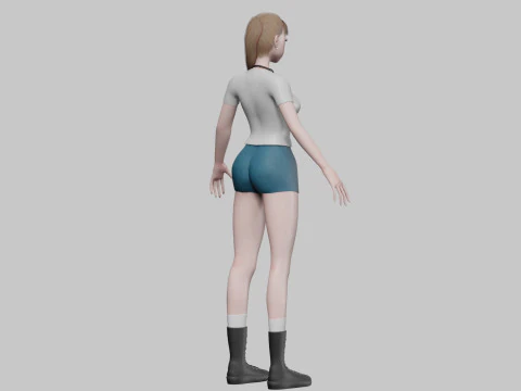 Anime cool girl V25353 3D Model