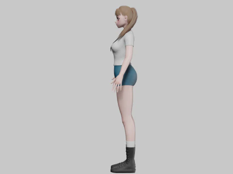 Anime cool girl V25353 3D Model