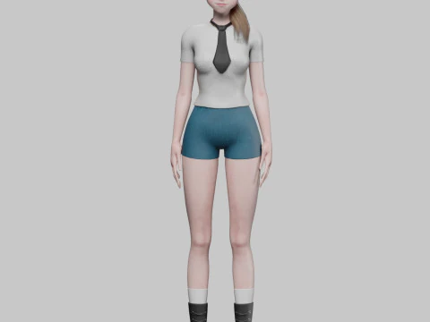 Anime cool girl V25353 3D Model