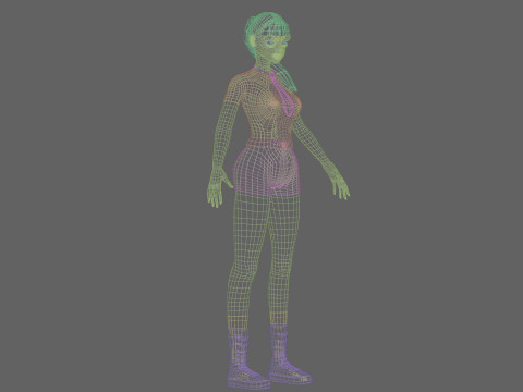 Anime cool girl V25353 3D Modell