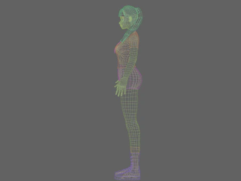 Anime cool girl V25353 3D Model
