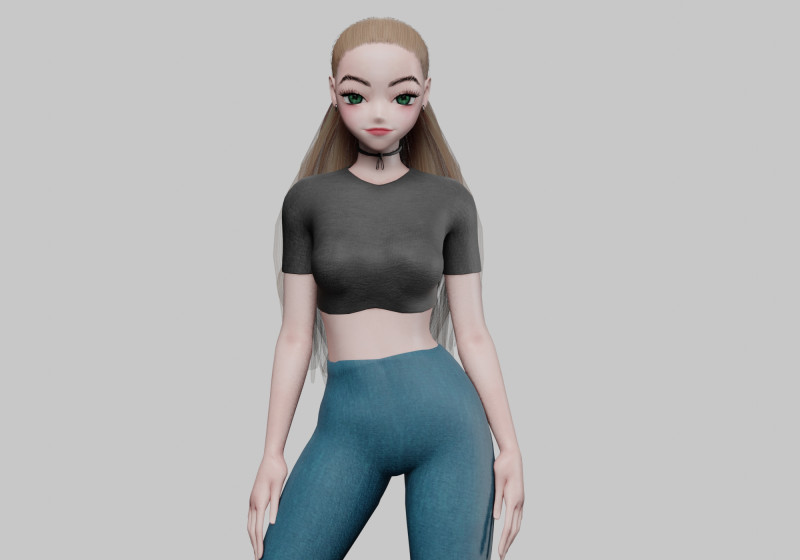 Anime cute girl V28365 3Dモデル .c4d .max .obj .3ds .fbx .stl .blend 