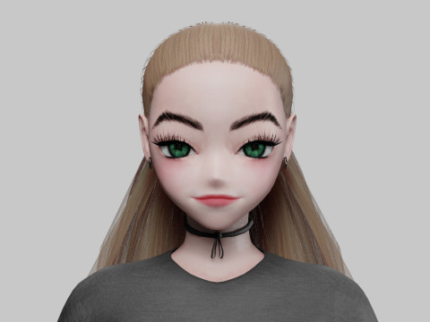 Anime cute girl V28365 3Dモデル