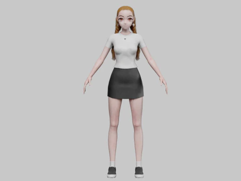 Anime Standard girl V28104 3D Model