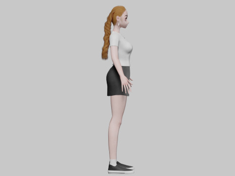 Anime Standard girl V28104 3D 模型
