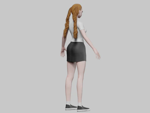 Anime Standard girl V28104 3D Model
