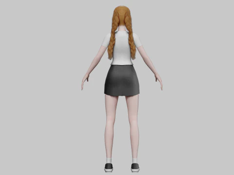Anime Standard girl V28104 3D Model