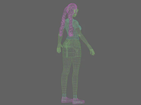 Anime Standard girl V28104 3D Model