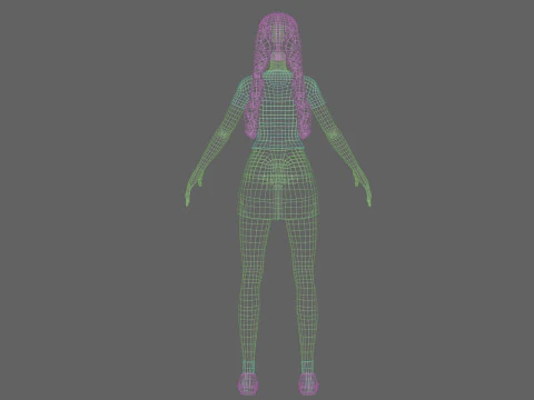 Anime Standard girl V28104 3D Model
