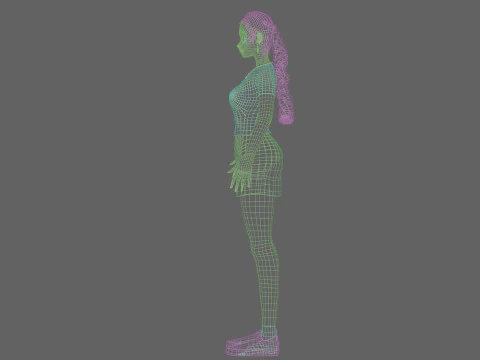 Anime Standard girl V28104 3D Model