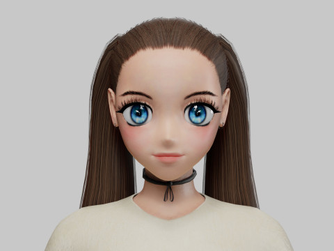 Anime stylized girl V26682 3Dモデル