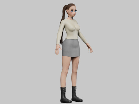 Anime stylized girl V26682 3Dモデル