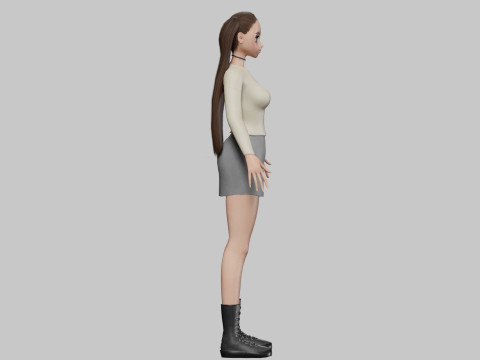 Anime stylized girl V26682 3Dモデル