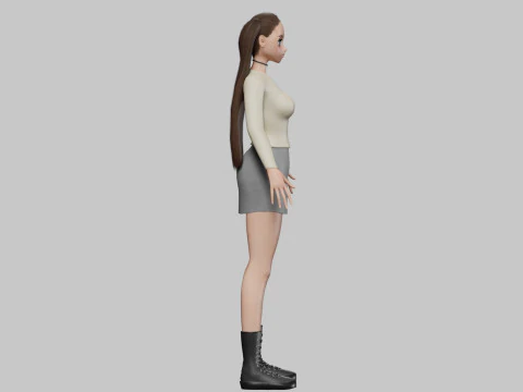 Anime stylized girl V26682 3D Model