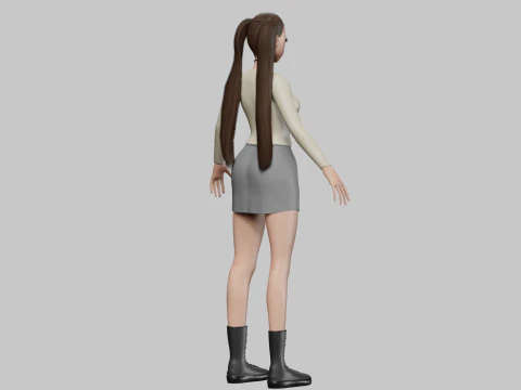 Anime stylized girl V26682 3D Model