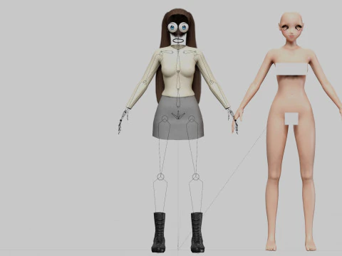 Anime stylized girl V26682 3D Model