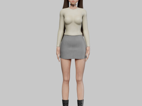 Anime stylized girl V26682 3Dモデル